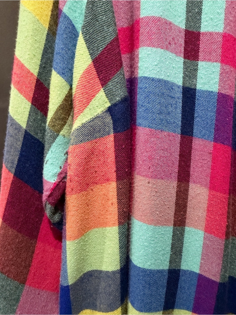 torrid Multicolor Plaid Button-Down Shirt - Pink, Blue, Yellow - Picture 3 of 3